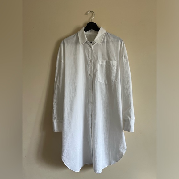 Zara Oversized Cotton Poplin Shirt Dress - Picture 1 of 3